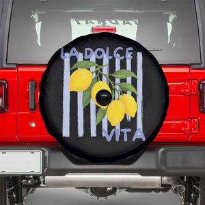 La Dolce Vita Lemon Italian Summer Spare Tire Cover Blue Striped TS11 White Print Your Wear