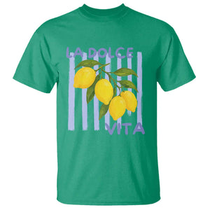 La Dolce Vita Lemon Italian Summer T Shirt Blue Striped TS11 Irish Green Print Your Wear