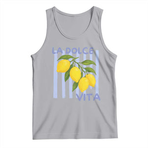 La Dolce Vita Lemon Italian Summer Tank Top Blue Striped TS11 Athletic Heather Print Your Wear