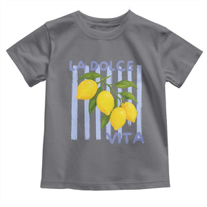 La Dolce Vita Lemon Italian Summer Toddler T Shirt Blue Striped TS11 Charcoal Print Your Wear