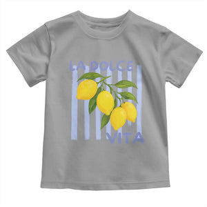 La Dolce Vita Lemon Italian Summer Toddler T Shirt Blue Striped TS11 Sport Gray Print Your Wear