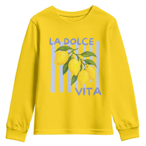 La Dolce Vita Lemon Italian Summer Youth Sweatshirt Blue Striped TS11 Daisy Print Your Wear