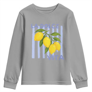 La Dolce Vita Lemon Italian Summer Youth Sweatshirt Blue Striped TS11 Sport Gray Print Your Wear