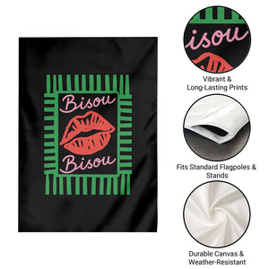 French Bisous Paris Vacation Retro Summer Vibes Garden Flag TS11 Print Your Wear