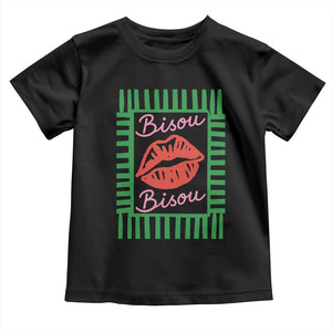 French Bisous Paris Vacation Retro Summer Vibes Toddler T Shirt TS11 Black Print Your Wear