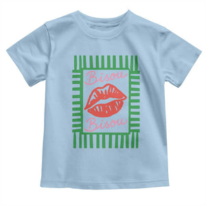 French Bisous Paris Vacation Retro Summer Vibes Toddler T Shirt TS11 Light Blue Print Your Wear