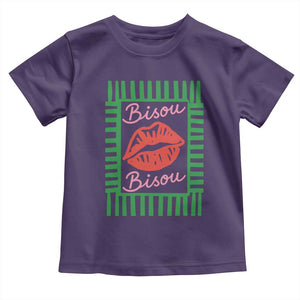 French Bisous Paris Vacation Retro Summer Vibes Toddler T Shirt TS11 Purple Print Your Wear