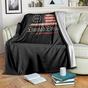 70th Birthday 1956 Limited Edition Throw Blanket Gifts for 70 Years Old Vintage American Flag