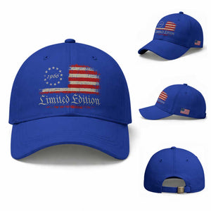 60th Birthday 1966 Limited Edition Baseball Cap Gifts for 60 Years Old Vintage American Flag TS11 Baseball Cap Universal Fit Royal Blue Print Your Wear