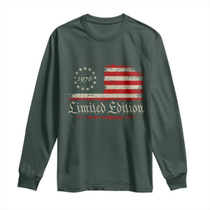 50th Birthday 1976 Limited Edition Long Sleeve Shirt Gifts for 50 Years Old Vintage American Flag