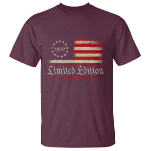 50th Birthday 1976 Limited Edition T Shirt Gifts for 50 Years Old Vintage American Flag
