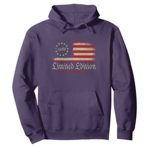 40th Birthday 1986 Limited Edition Hoodie Gifts for 40 Years Old Vintage American Flag