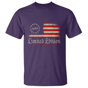 40th Birthday 1986 Limited Edition T Shirt Gifts for 40 Years Old Vintage American Flag