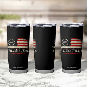 40th Birthday 1986 Limited Edition Tumbler Cup Gifts for 40 Years Old Vintage American Flag