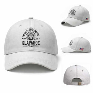 Funny I'm Chief Kickabitch From The Slapahoe Tribe Baseball Cap Native American Racoon