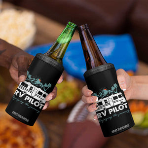 Funny RV Pilot Camping 4 in 1 Can Cooler Tumbler Enjoying The Journey Motorhome Travel Vacation TS11 Print Your Wear