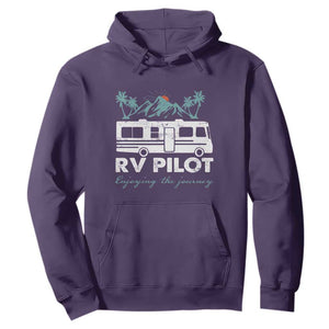 Funny RV Pilot Camping Hoodie Enjoying The Journey Motorhome Travel Vacation TS11 Purple Print Your Wear