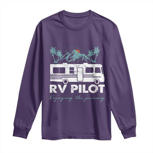 Funny RV Pilot Camping Long Sleeve Shirt Enjoying The Journey Motorhome Travel Vacation TS11 Purple Print Your Wear