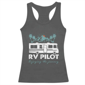 Funny RV Pilot Camping Racerback Tank Top Enjoying The Journey Motorhome Travel Vacation TS11 Dark Heather Print Your Wear