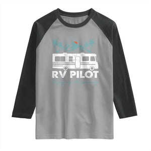 Funny RV Pilot Camping Raglan Shirt Enjoying The Journey Motorhome Travel Vacation TS11 Sport Gray Black Print Your Wear