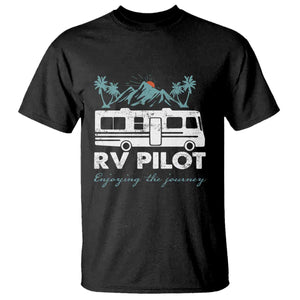 Funny RV Pilot Camping T Shirt Enjoying The Journey Motorhome Travel Vacation TS11 Black Print Your Wear