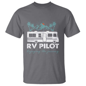 Funny RV Pilot Camping T Shirt Enjoying The Journey Motorhome Travel Vacation TS11 Charcoal Print Your Wear