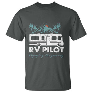 Funny RV Pilot Camping T Shirt Enjoying The Journey Motorhome Travel Vacation TS11 Dark Heather Print Your Wear