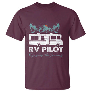 Funny RV Pilot Camping T Shirt Enjoying The Journey Motorhome Travel Vacation TS11 Maroon Print Your Wear