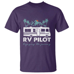 Funny RV Pilot Camping T Shirt Enjoying The Journey Motorhome Travel Vacation TS11 Purple Print Your Wear