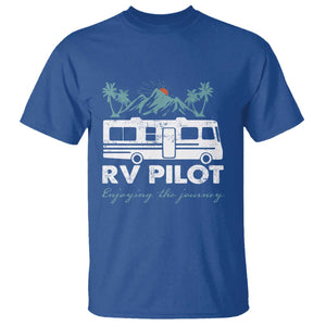 Funny RV Pilot Camping T Shirt Enjoying The Journey Motorhome Travel Vacation TS11 Royal Blue Print Your Wear
