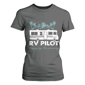 Funny RV Pilot Camping T Shirt For Women Enjoying The Journey Motorhome Travel Vacation TS11 Dark Heather Print Your Wear