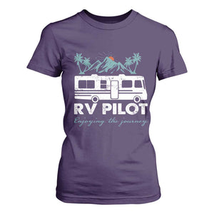 Funny RV Pilot Camping T Shirt For Women Enjoying The Journey Motorhome Travel Vacation TS11 Purple Print Your Wear