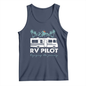 Funny RV Pilot Camping Tank Top Enjoying The Journey Motorhome Travel Vacation TS11 Navy Print Your Wear