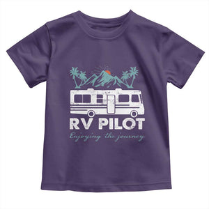 Funny RV Pilot Camping Toddler T Shirt Enjoying The Journey Motorhome Travel Vacation TS11 Purple Print Your Wear