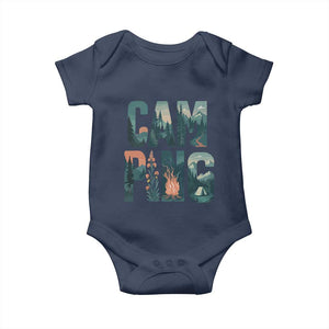 Camping Nature Adventure Campfire Tent Mountains Baby Onesie TS11 Navy Print Your Wear