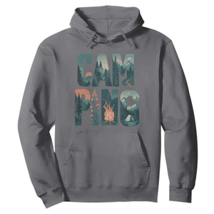 Camping Nature Adventure Campfire Tent Mountains Hoodie TS11 Charcoal Print Your Wear