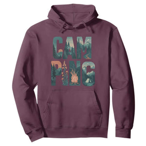 Camping Nature Adventure Campfire Tent Mountains Hoodie TS11 Maroon Print Your Wear