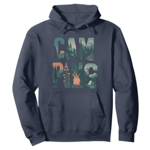 Camping Nature Adventure Campfire Tent Mountains Hoodie TS11 Navy Print Your Wear