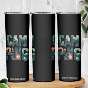 Camping Nature Adventure Campfire Tent Mountains Skinny Tumbler TS11 Print Your Wear