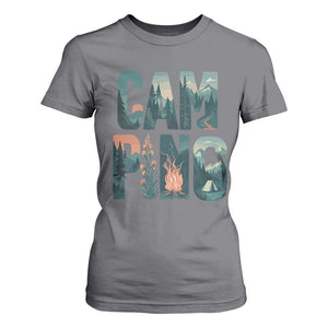 Camping Nature Adventure Campfire Tent Mountains T Shirt For Women TS11 Charcoal Print Your Wear