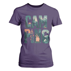 Camping Nature Adventure Campfire Tent Mountains T Shirt For Women TS11 Purple Print Your Wear
