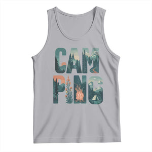 Camping Nature Adventure Campfire Tent Mountains Tank Top TS11 Athletic Heather Print Your Wear
