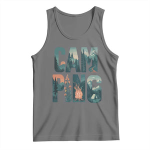 Camping Nature Adventure Campfire Tent Mountains Tank Top TS11 Black Heather Print Your Wear