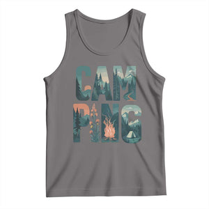 Camping Nature Adventure Campfire Tent Mountains Tank Top TS11 Deep Heather Print Your Wear