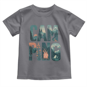 Camping Nature Adventure Campfire Tent Mountains Toddler T Shirt TS11 Charcoal Print Your Wear