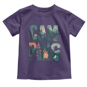 Camping Nature Adventure Campfire Tent Mountains Toddler T Shirt TS11 Purple Print Your Wear