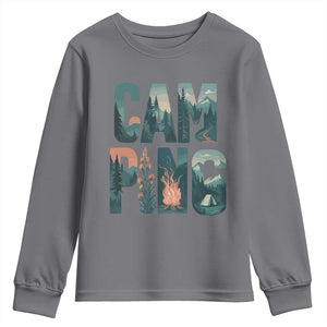 Camping Nature Adventure Campfire Tent Mountains Youth Sweatshirt TS11 Charcoal Print Your Wear