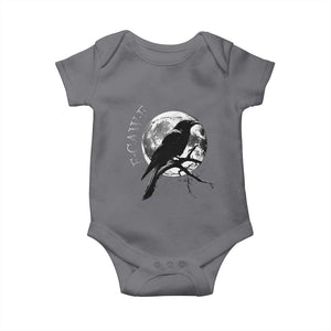Funny F Caw F Baby Onesie Black Crow Moon Gothic Adult Humor TS11 Charcoal Print Your Wear