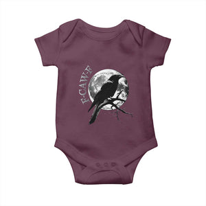 Funny F Caw F Baby Onesie Black Crow Moon Gothic Adult Humor TS11 Maroon Print Your Wear