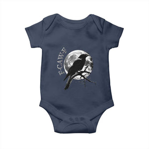 Funny F Caw F Baby Onesie Black Crow Moon Gothic Adult Humor TS11 Navy Print Your Wear